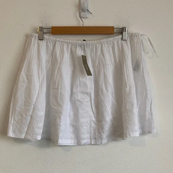 J.Crew Women's Embroidered side-tie mini skirt Large White Color - Picture 1 of 8
